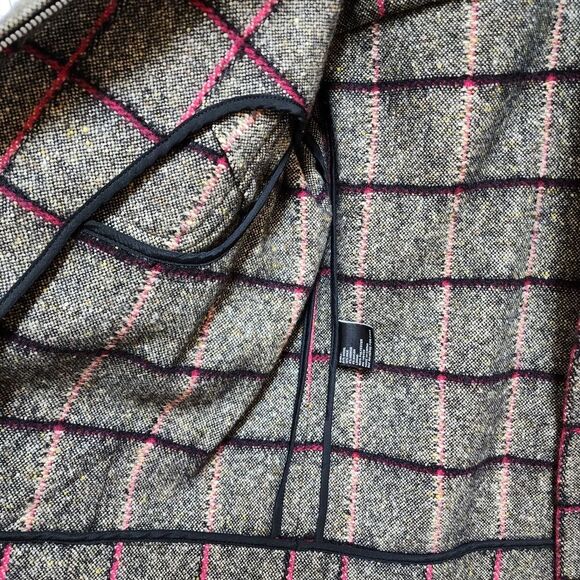 Carlisle Jacket Women 6 Pink Multi Plaid Wool Silk Mohair Zip Pockets Lined Soft - Picture 7 of 9